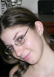 Amateur Brunette Freckled Face Teen Wearing Glasses